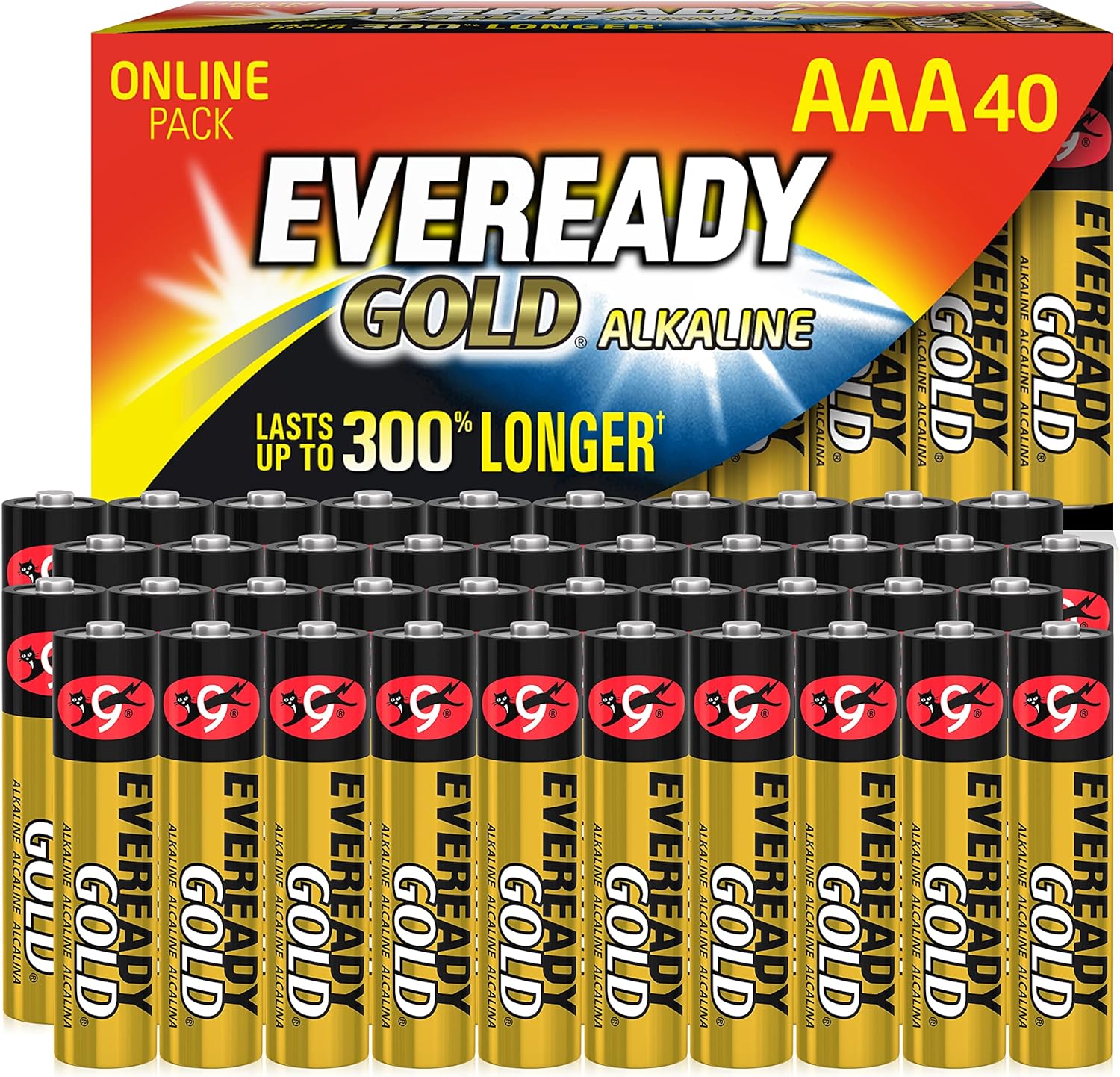 Pack 40 Piles AAA pas cher -  Eveready Gold Alkaline